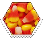candy corn hexagonal stamp